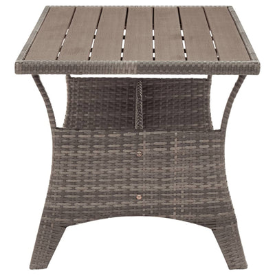 Garden Table Grey 120x70x66 cm Poly Rattan Payday Deals