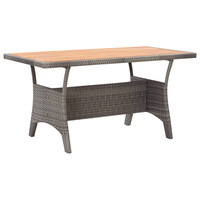 Garden Table Grey 130x70x66 cm Solid Acacia Wood