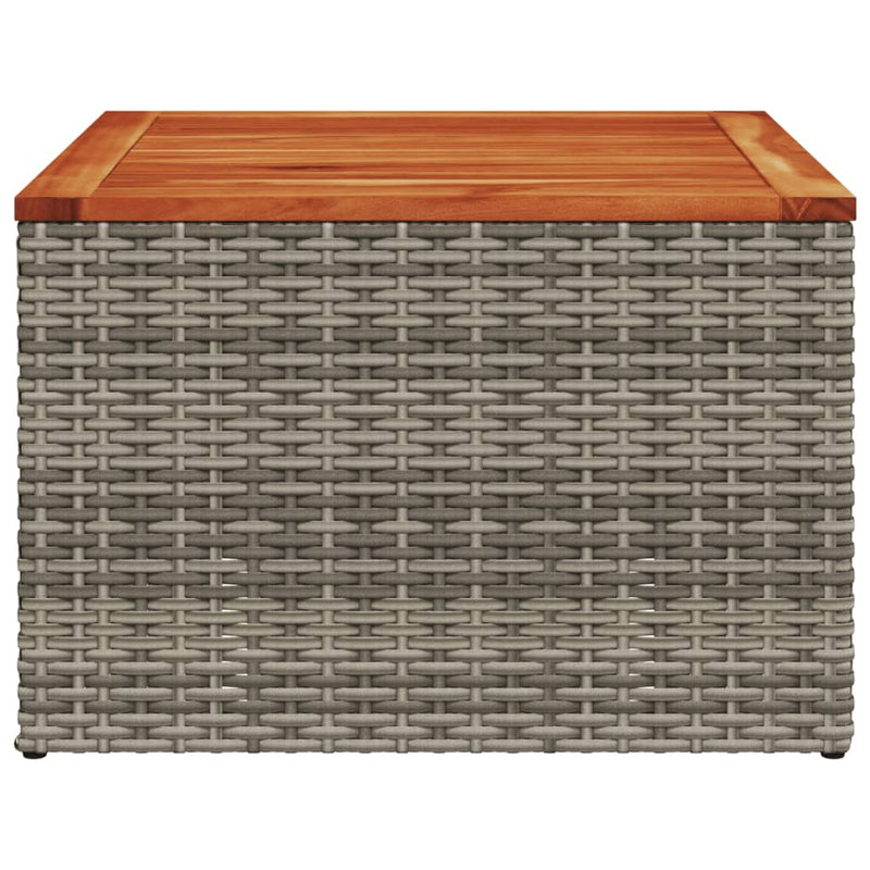 Garden Table Grey 55x55x37 cm Poly Rattan and Acacia Wood Payday Deals