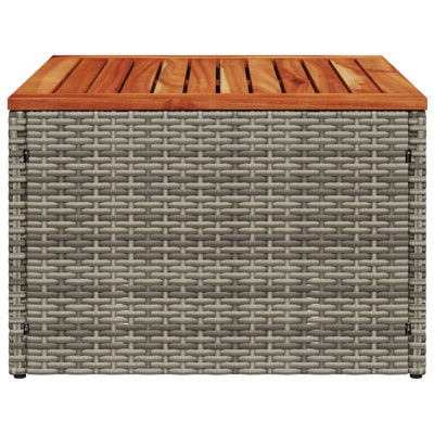 Garden Table Grey 55x55x37 cm Poly Rattan and Acacia Wood Payday Deals