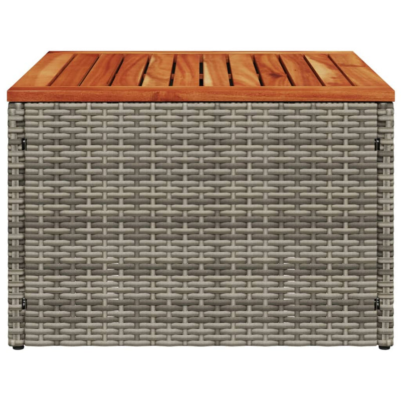 Garden Table Grey 55x55x37 cm Poly Rattan and Acacia Wood Payday Deals