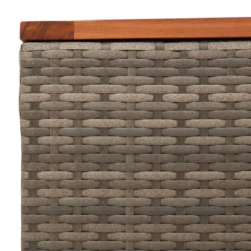 Garden Table Grey 55x55x37 cm Poly Rattan and Acacia Wood Payday Deals