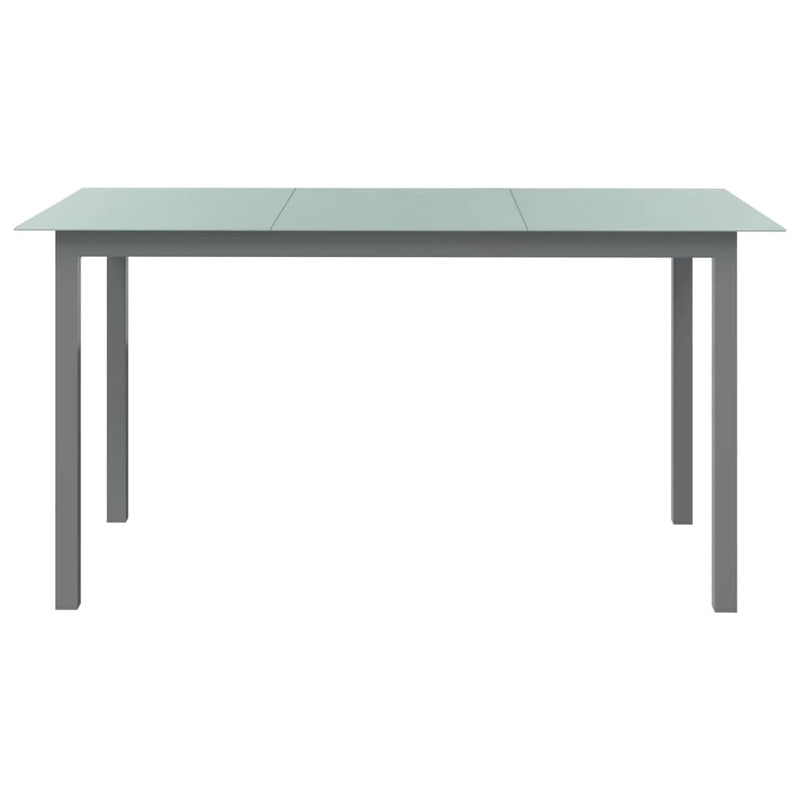 Garden Table Light Grey 150x90x74 cm Aluminium and Glass Payday Deals