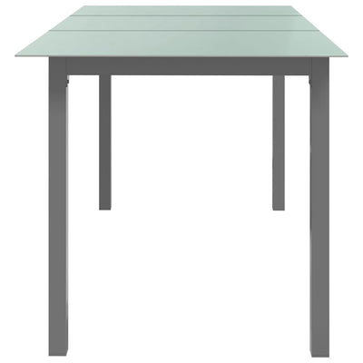 Garden Table Light Grey 150x90x74 cm Aluminium and Glass Payday Deals