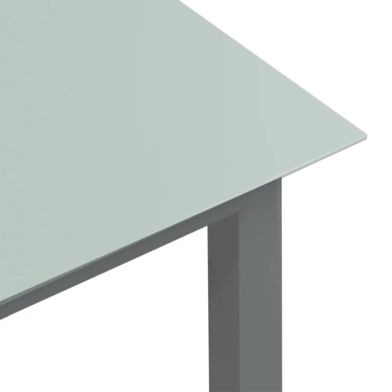 Garden Table Light Grey 150x90x74 cm Aluminium and Glass Payday Deals