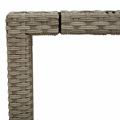 Garden Table with Glass Top Light Grey 190x90x75 cm Poly Rattan Payday Deals