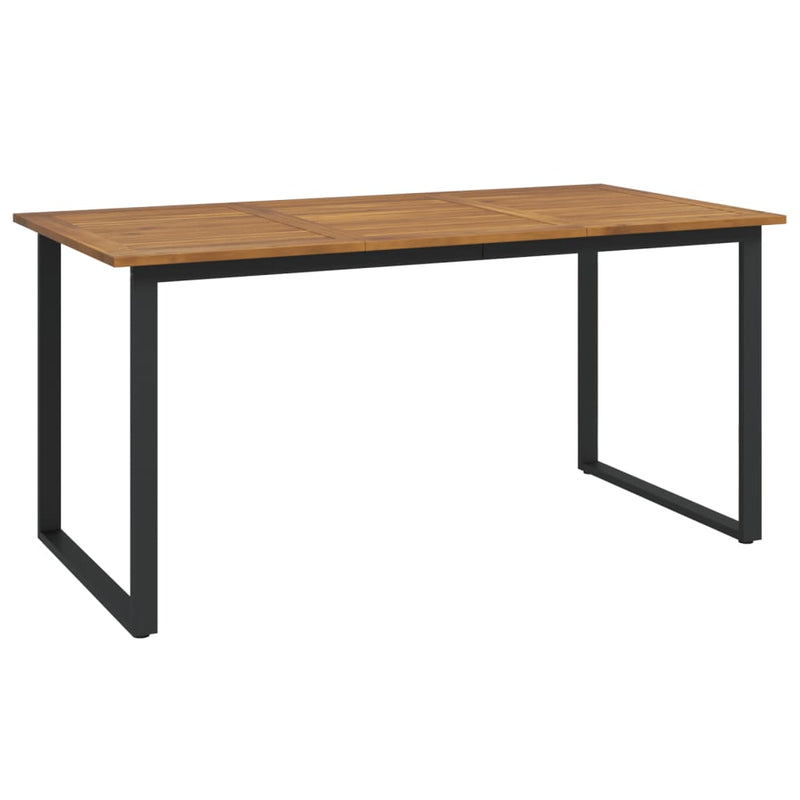 Garden Table with U-shaped Legs 160x80x75 cm Solid Wood Acacia Payday Deals