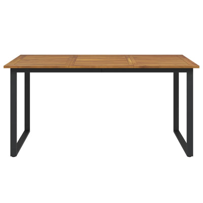 Garden Table with U-shaped Legs 160x80x75 cm Solid Wood Acacia Payday Deals