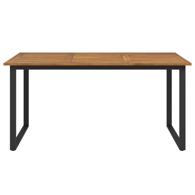 Garden Table with U-shaped Legs 160x80x75 cm Solid Wood Acacia Payday Deals