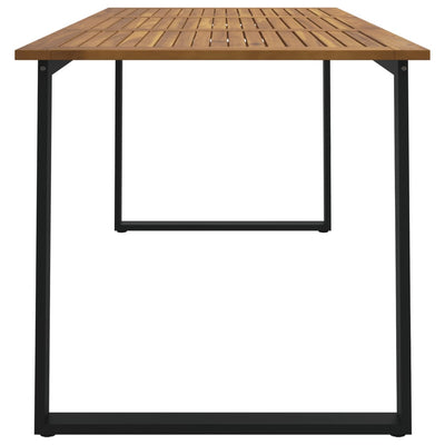 Garden Table with U-shaped Legs 160x80x75 cm Solid Wood Acacia Payday Deals