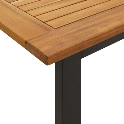 Garden Table with U-shaped Legs 160x80x75 cm Solid Wood Acacia Payday Deals