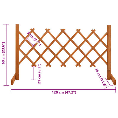 Garden Trellis Fence Orange 120x60 cm Solid Firwood Payday Deals