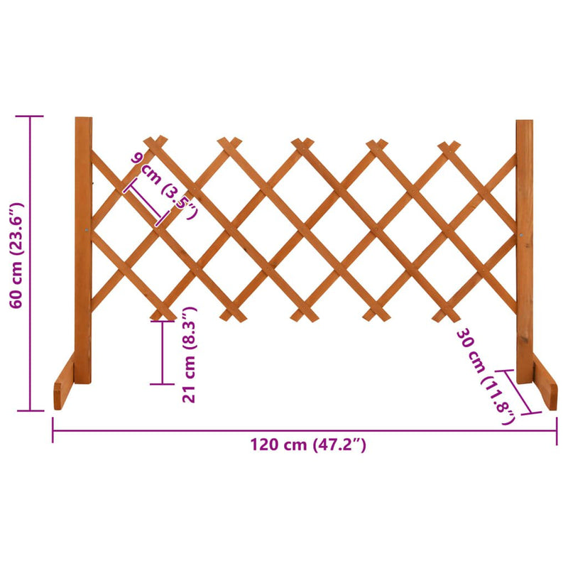 Garden Trellis Fence Orange 120x60 cm Solid Firwood Payday Deals