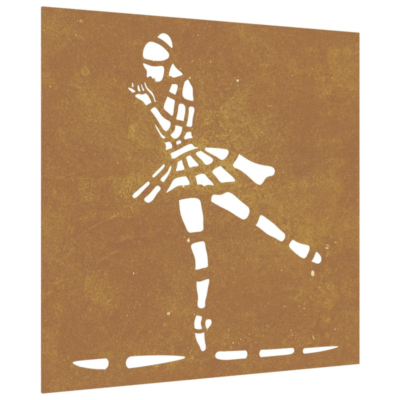 Garden Wall Decoration 55x55 cm Corten Steel Ballet Dancer Design Payday Deals