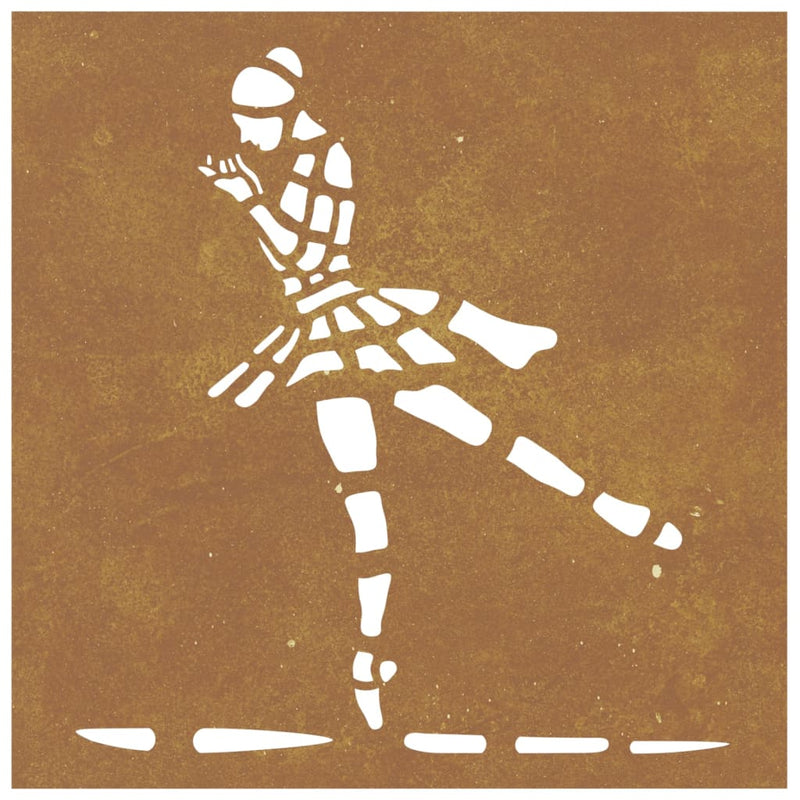Garden Wall Decoration 55x55 cm Corten Steel Ballet Dancer Design Payday Deals