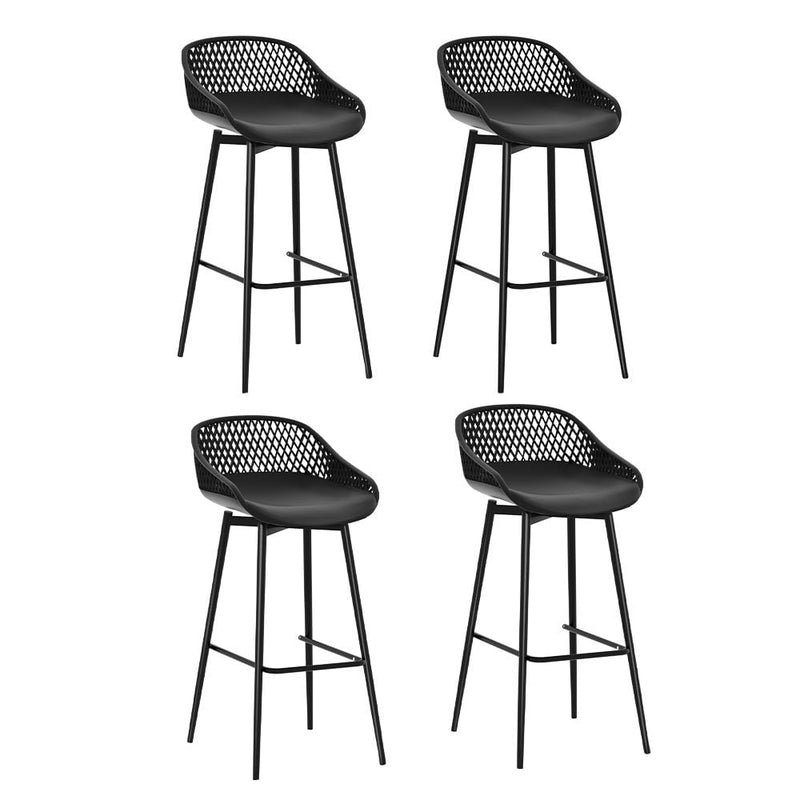 Gardeon 4pcs Outdoor Bar Stools Plastic Metal Bistro Patio Dining Chair Balcony Payday Deals