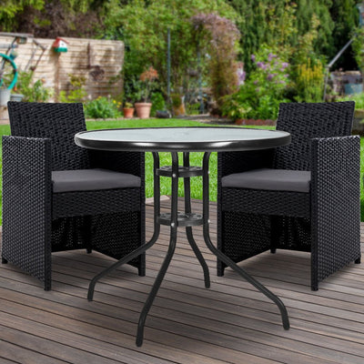 Gardeon Patio Furniture Dining Chairs Table Patio Setting Bistro Set Wicker Tea Coffee Cafe Bar Set Payday Deals