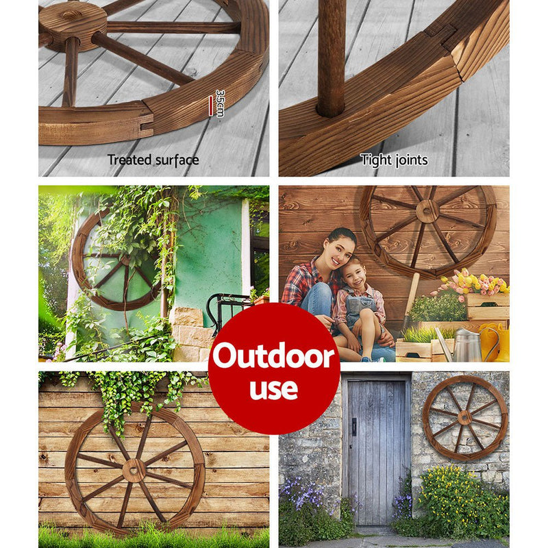 Gardeon Wooden Wagon Wheel X2 Payday Deals