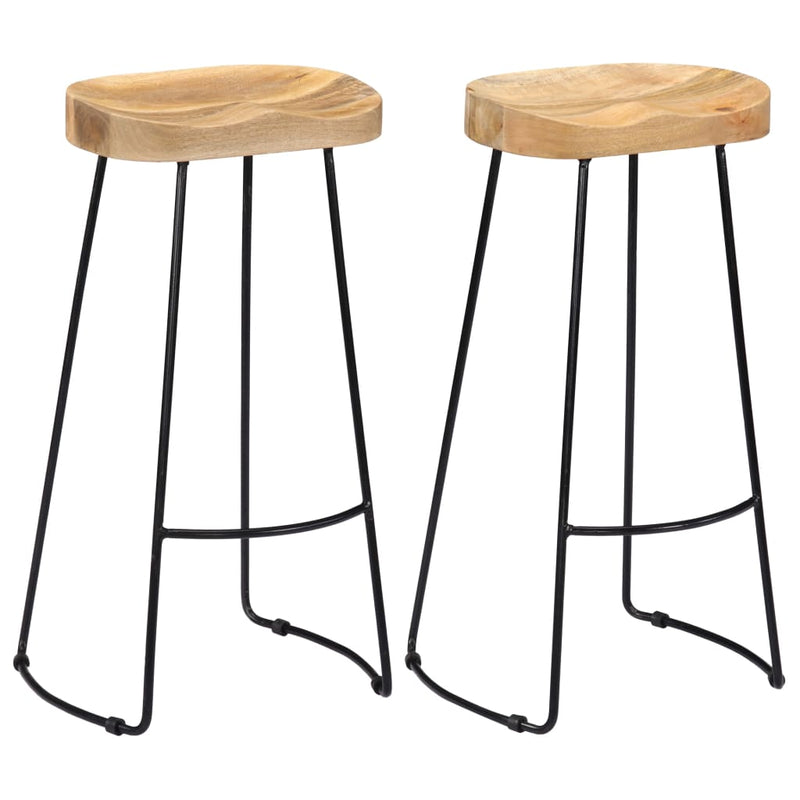 Gavin Bar Stools 2 pcs Solid Mango Wood Payday Deals