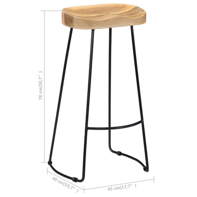 Gavin Bar Stools 2 pcs Solid Mango Wood Payday Deals