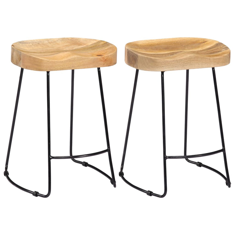 Gavin Bar Stools 2 pcs Solid Mango Wood Payday Deals