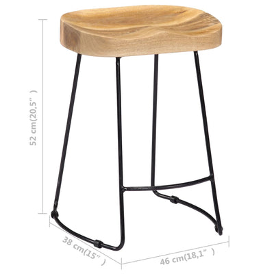 Gavin Bar Stools 2 pcs Solid Mango Wood Payday Deals