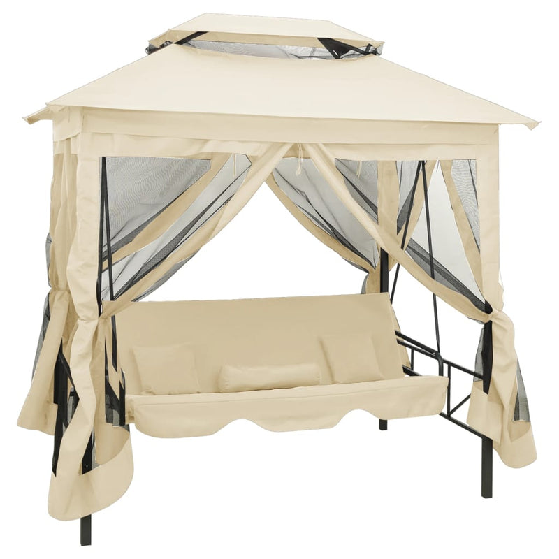 Gazebo Convertible Swing Bench Cream White Payday Deals