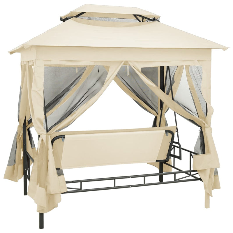 Gazebo Convertible Swing Bench Cream White Payday Deals