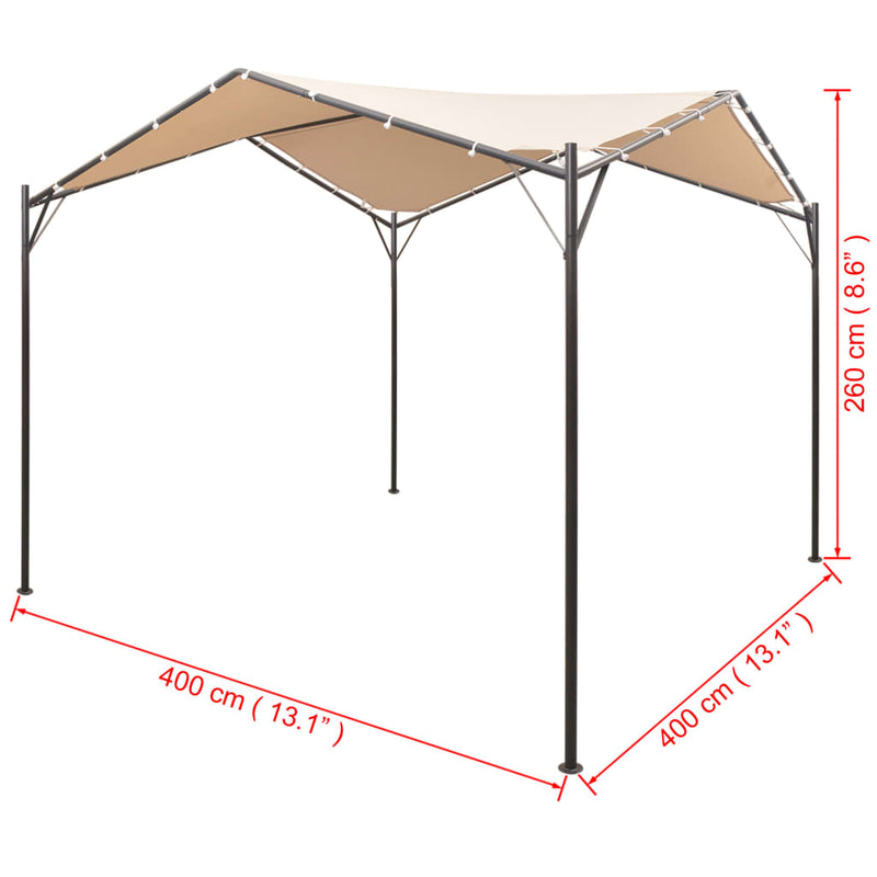 Gazebo Pavilion Tent Canopy 4x4 m Steel Beige Payday Deals