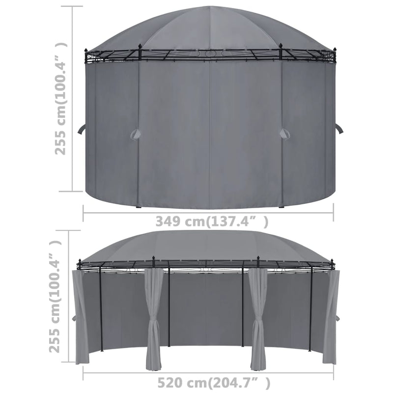 Gazebo with Curtains 520x349x255 cm Anthracite Payday Deals
