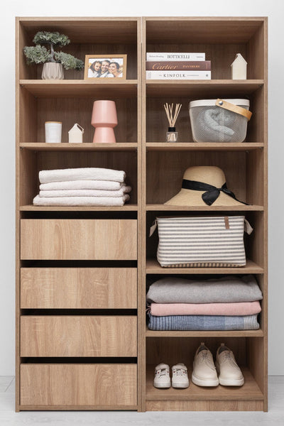 GENEVA SIX SHELF BUILD IN WARDROBE - NATURAL OAK Payday Deals