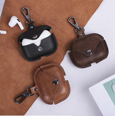 Genuine Leather Case for Airpods Pro 2 Bluetooth Headset Protective Case Box Payday Deals