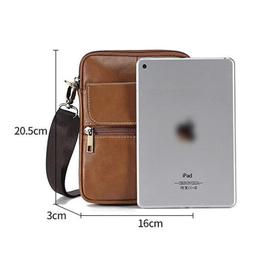 Genuine leather men's crossbody bag oiled wax leather Satchel Crossbody Bag Payday Deals