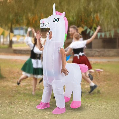 Giant Unicorn Fancy Dress Fan Inflatable Costume  Suit Payday Deals