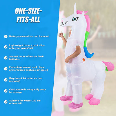 Giant Unicorn Fancy Dress Fan Inflatable Costume  Suit Payday Deals