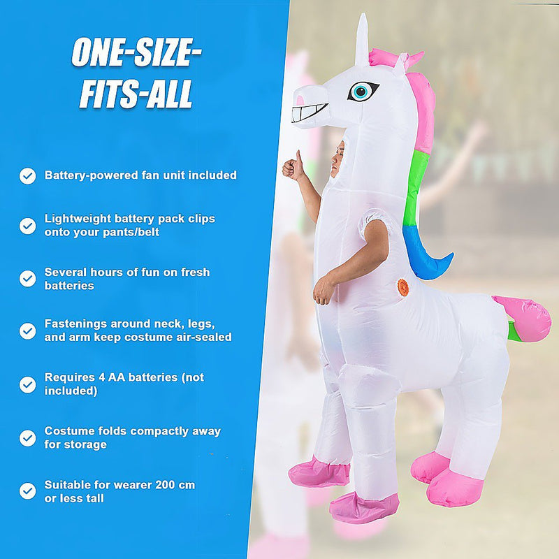 Giant Unicorn Fancy Dress Fan Inflatable Costume  Suit Payday Deals