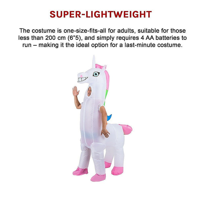 Giant Unicorn Fancy Dress Fan Inflatable Costume  Suit Payday Deals