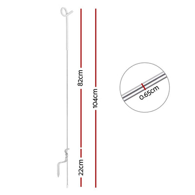 Giantz 20x Electric Fence Pigtail Posts Steel Tape Fencing Payday Deals