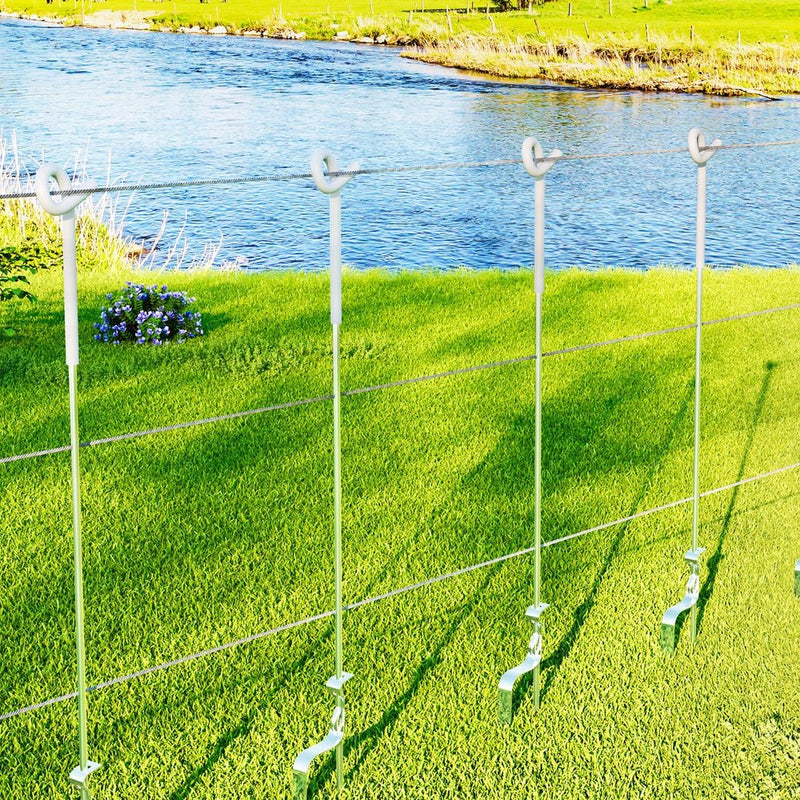 Giantz 20x Electric Fence Pigtail Posts Steel Tape Fencing Payday Deals