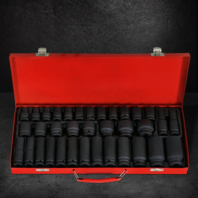 Giantz 35pcs 1/2" Drive Impact Socket Set Metric 8-32mm with Case Payday Deals