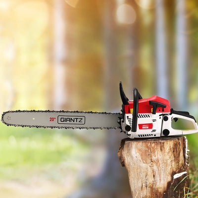 Giantz 62cc Petrol Commercial Chainsaw 20" Bar E-Start Tree Chain Saw Pruning Payday Deals