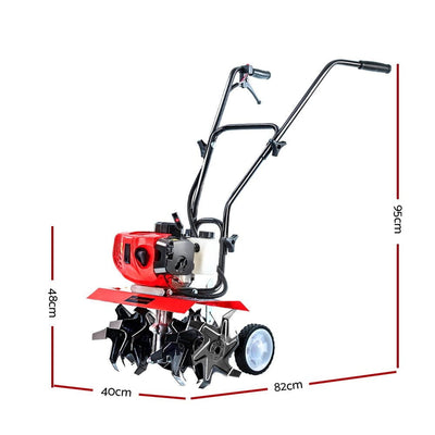 Giantz 72CC Garden Cultivator Tiller Petrol Rotary Hoe 36 Tines Rototiller Payday Deals