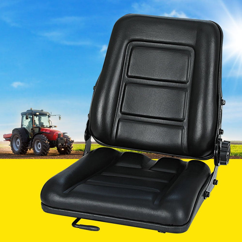 Giantz Adjustable Tractor Seat Forklift Excavator Truck Universal Backrest Chair Payday Deals