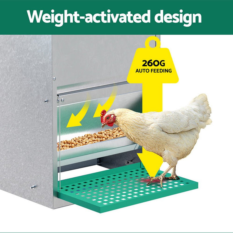 Giantz Automatic Chicken Feeder Port Coop Chick Poultry Treadle Self Opening Payday Deals