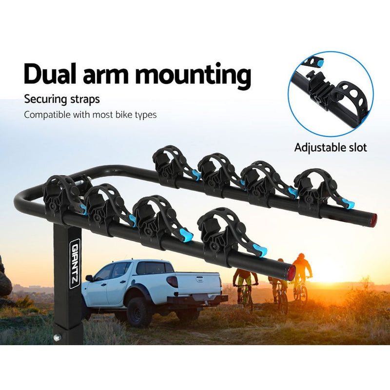 Giantz Bike Carrier 4 Bicycle Car Rear Rack Hitch Mount 2" Towbar Foldable Steel Payday Deals