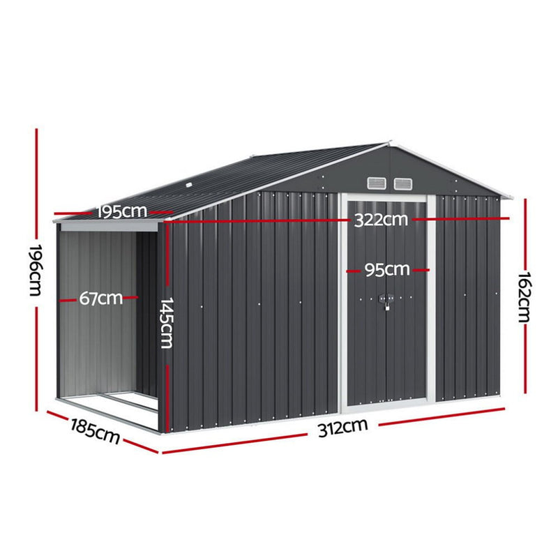 Giantz Garden Shed 3.22x1.96M Outdoor Storage Tool Workshop House Shelter Payday Deals