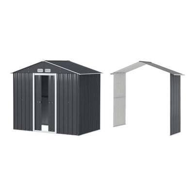 Giantz Garden Shed Outdoor Storage 2.15x1.74M Tool Workshop House w/Extension Kit