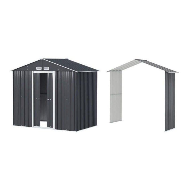 Giantz Garden Shed Outdoor Storage 2.15x1.74M Tool Workshop House w/Extension Kit Payday Deals