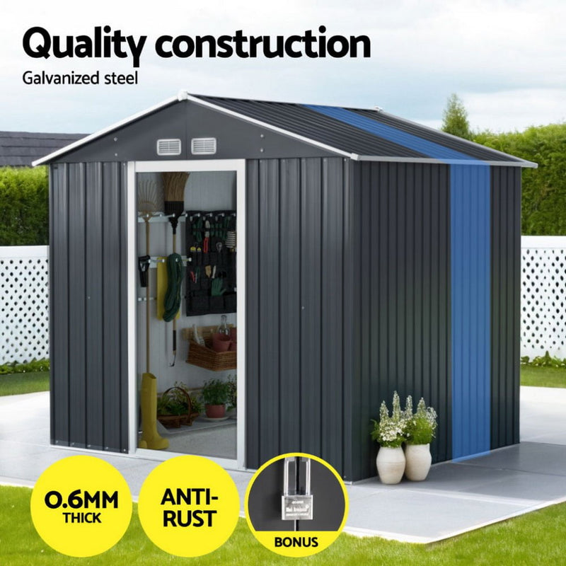 Giantz Garden Shed Outdoor Storage 2.15x1.74M Tool Workshop House w/Extension Kit Payday Deals