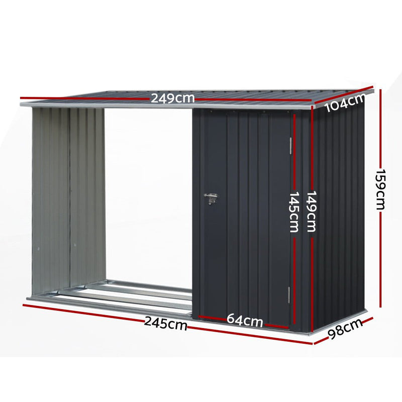 Giantz Garden Shed Sheds Outdoor Tool 2.49x1.04M Storage Workshop House Galvanised Steel Payday Deals